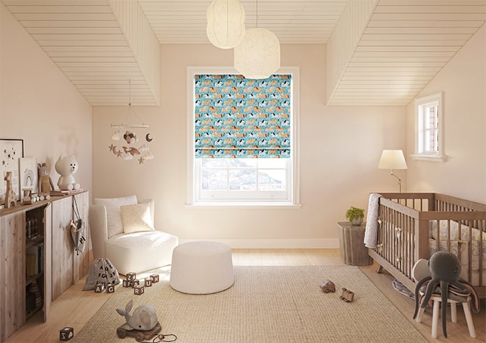 Pony Pals, Turquoise - Motorised Roman Blind - Image 8
